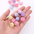Confetti Bubblegum Beads 16mm Sweet Style Pastel Resin 10pcs 2
