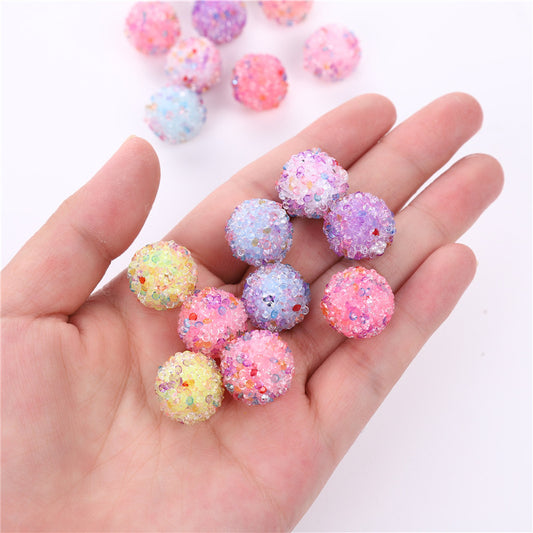 Confetti Bubblegum Beads 16mm Sweet Style Pastel Resin 10pcs 2