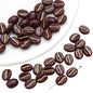 Transparent Coffee Bean Acrylic Beads 11x8mm Gold Highlights 30pcs 12