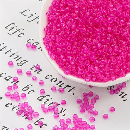 Frosted Transparent Seed Glass Beads 3mm Mixed Colors 1400pcs 24