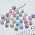Embellished Flower Cluster Clay Beads 20mm Gradient Rose 10pcs 4