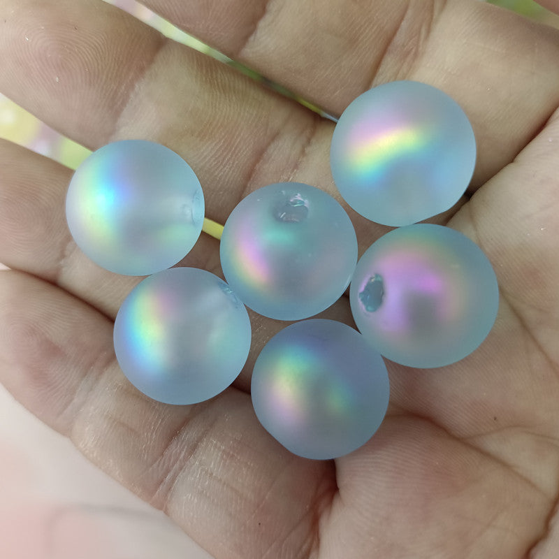 Matte Iridescent Mermaid Acrylic Round Beads 16mm 100pcs 4