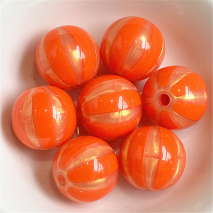 Shimmer Striped Acrylic Beads 16mm Colorful Glossy 100pcs 12