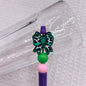 Silicone Focal Beads Bow Green Brown Spotted Center 20pcs 7