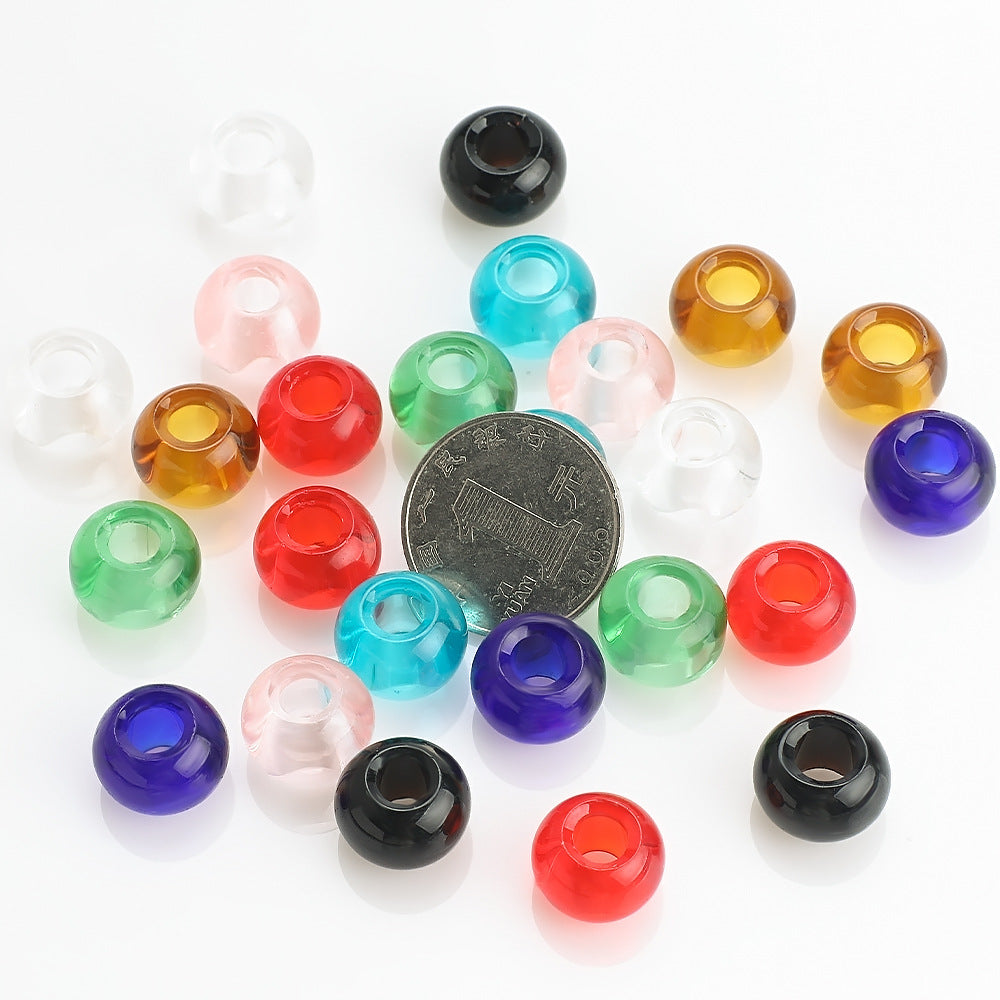 Glass Spacer Beads 14mm Colorful Smooth Large Hole 20pcs 4
