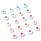 Colored Five-Pointed Flat Acrylic Beads 7mm Glossy Mixed 100pcs 3