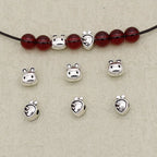 Easter Carrot and Rabbit Metal Beads 8mm Polished Silver Tone 100pcs 2