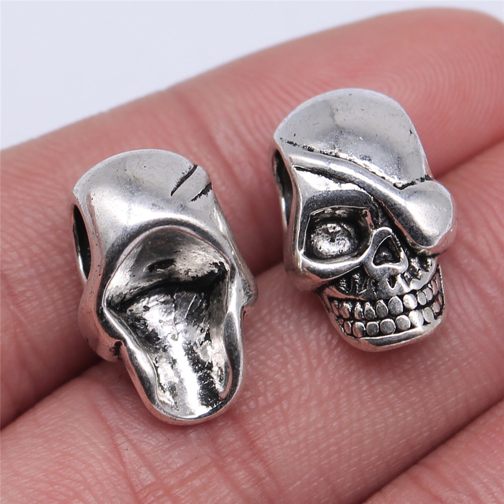 Eye Mask Skull Metal Beads 19mm Antique Silver Tone Alloy 5pcs