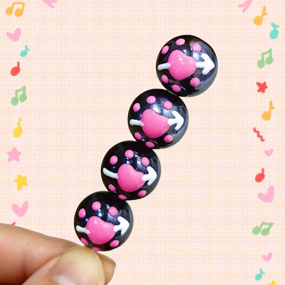 Hand Painted Starfish Acrylic Beads 16mm Christmas Cap Series 5pcs 10