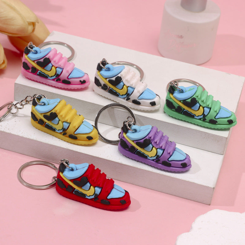 3D Sneaker PVC Shoe Keychain Colorful Miniature Design 6pcs