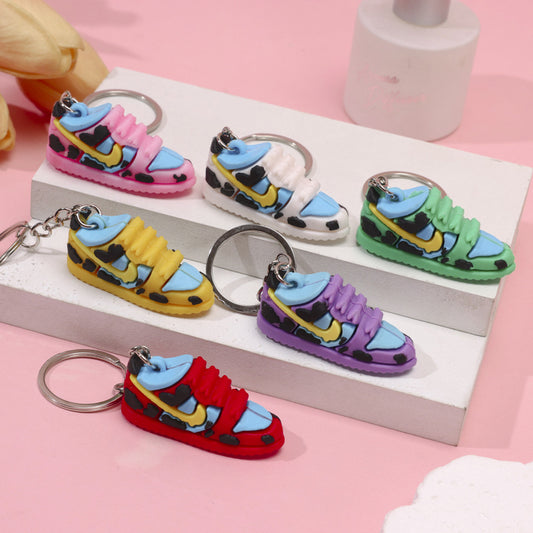 3D Sneaker PVC Shoe Keychain Colorful Miniature Design 6pcs