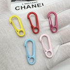 Colorful Clip Shaped Zinc Alloy Keychain Hooks 31mm 20pcs 3