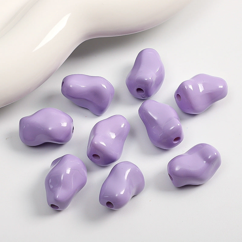 Glossy Irregular Stone Acrylic Beads 20mm Colorful Painted 50pcs 16