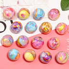 Plating Round Acrylic Beads 16mm UV Graffiti Colors 50pcs 4