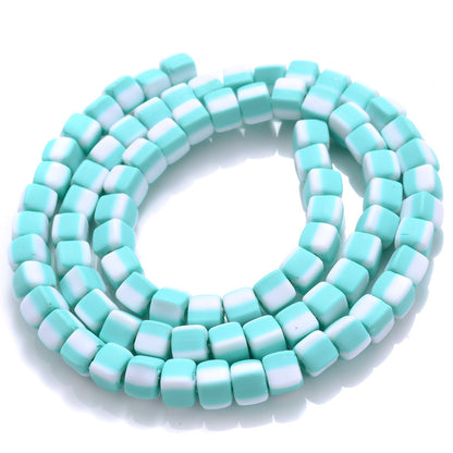 Cube Clay Beads 4mm Two-Color Matte Finish 10 Strands 820pcs 7