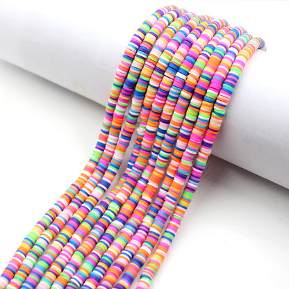 Flat Clay Beads 6mm Colorful Polymer Spacer Disc 10strands 41