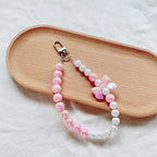Acrylic Beaded Bow Keychain Colorful Glossy Pearl Accents 12