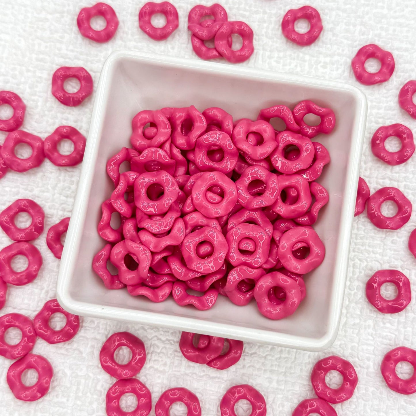 Acrylic Wavy Spacer Beads 12mm Baking Painted Colorful 50pcs 9