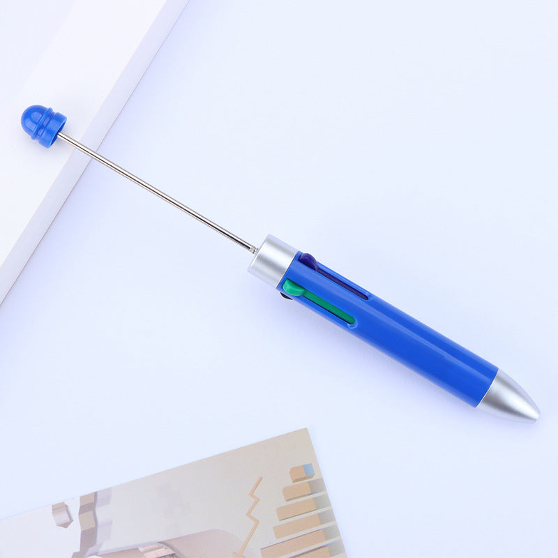 Beadable Pen Four Color Ballpoint Vibrant Barrel Bullet Tip 12