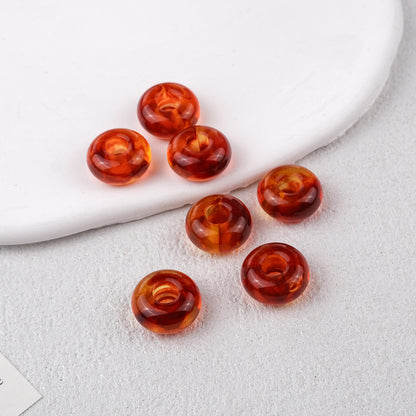 Acrylic Round Spacer Beads 14mm Antique Blooming Ink 50pcs 10