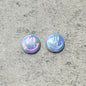 UV Plating Flat Round Acrylic Beads 15mm Glossy Smiley Face 1pc 14