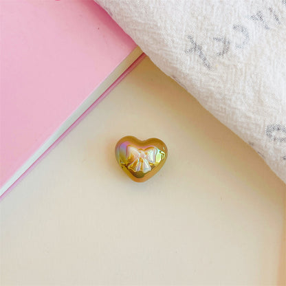 Dual Color Butterfly Bow Heart Acrylic Beads 17mm Glossy Gradient 100pcs 8