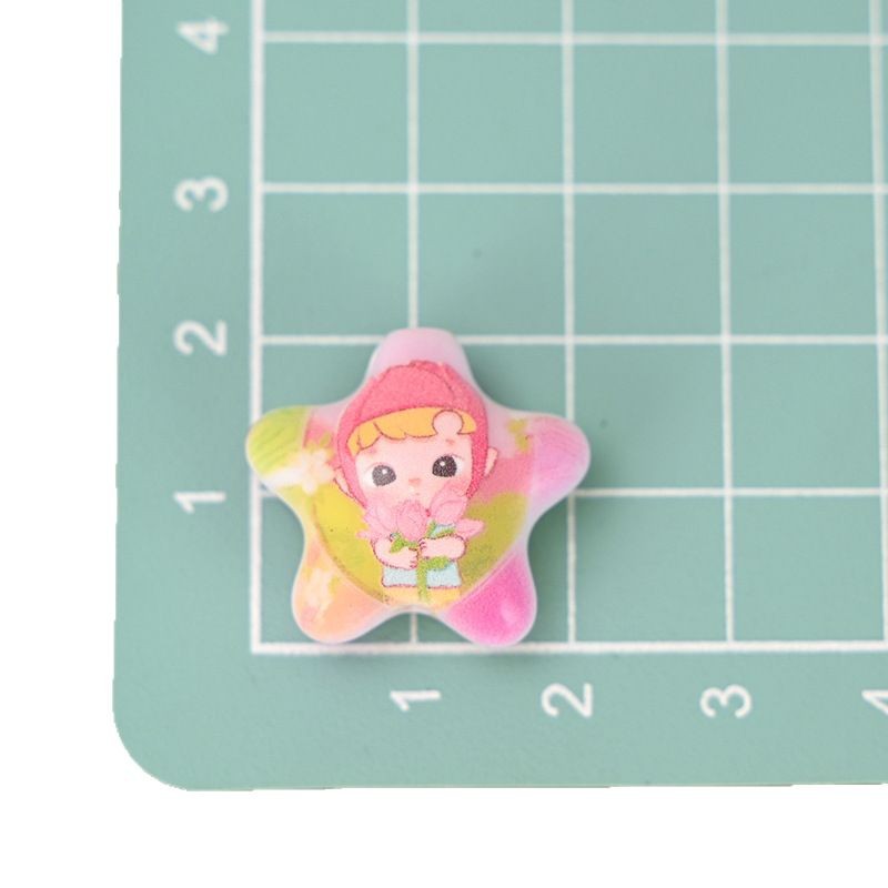 Oil Painting Texture Star Resin Beads 22mm Pastel Pop Mart 10pcs 5