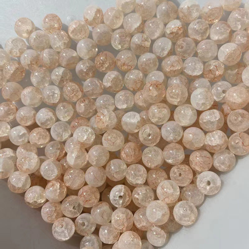 Crackle Round Glass Beads 10mm Gradient Colors with Gold Foil 60pcs 7