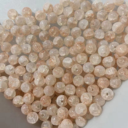 Crackle Round Glass Beads 10mm Gradient Colors with Gold Foil 60pcs 7