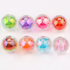 Iridescent Faceted Acrylic Beads 16mm Colorful Mixed 50pcs 4
