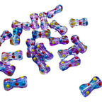 Painted Dotted Bone Glass Beads 17mm Hand Painted Colorful 1pc 5