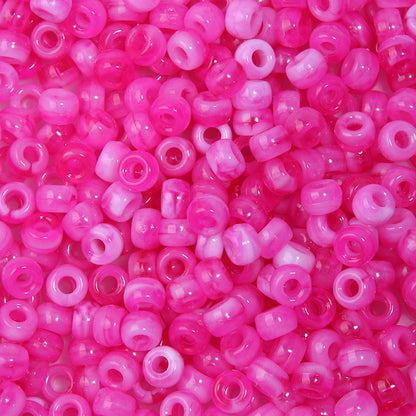 Multicolor Pony Beads Acrylic 9mm Smooth Finish 100pcs 40