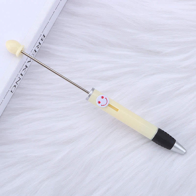 Beadable Pen Plastic Colorful Heart Top Black Ink 150mm 24