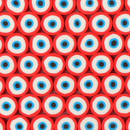 Flat Clay Beads 10mm Evil Eye Polymer Bright Mixed Colors 100pcs 12