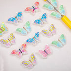 Glossy Polka Dotted Butterfly Resin Beads 30mm Pastel Colors 50pcs
