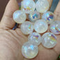 Glitter Bubblegum Beads 20mm Plating Shimmer Iridescent Pastel 50pcs 6