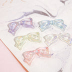 Transparent Bow Acrylic Beads 5x36mm Pastel Glossy 10pcs 3