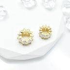Brass Cubic Zirconia Spacer Beads 9/11mm Crystal-Studded 10pcs 2