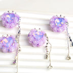 Lavender Crown Tassel 26mm Polymer Clay Focal Beads 2pcs
