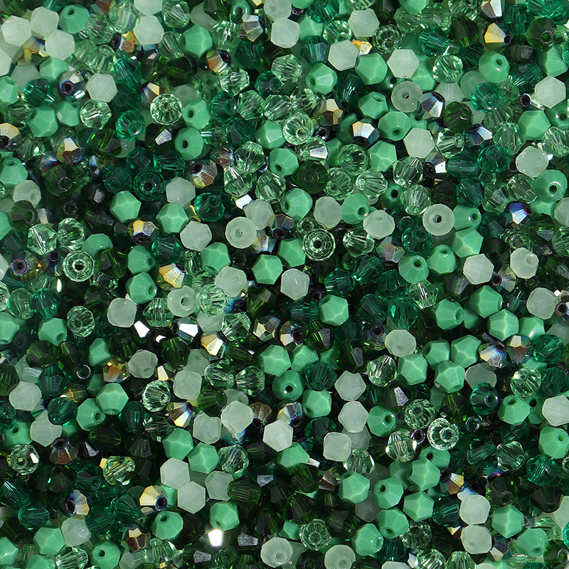 Seed Glass Beads 4mm Colored Transparent Faceted 200pcs 9