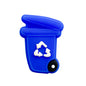 Silicone Focal Beads Garbage Bin With Slightly Open Lid 20pcs 8