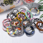 65mm Printed Silicone Beads Floral and Geometric Designs 4