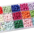 Cream Colored Pony Beads Acrylic 6mm Matte Wide Hole 50pcs