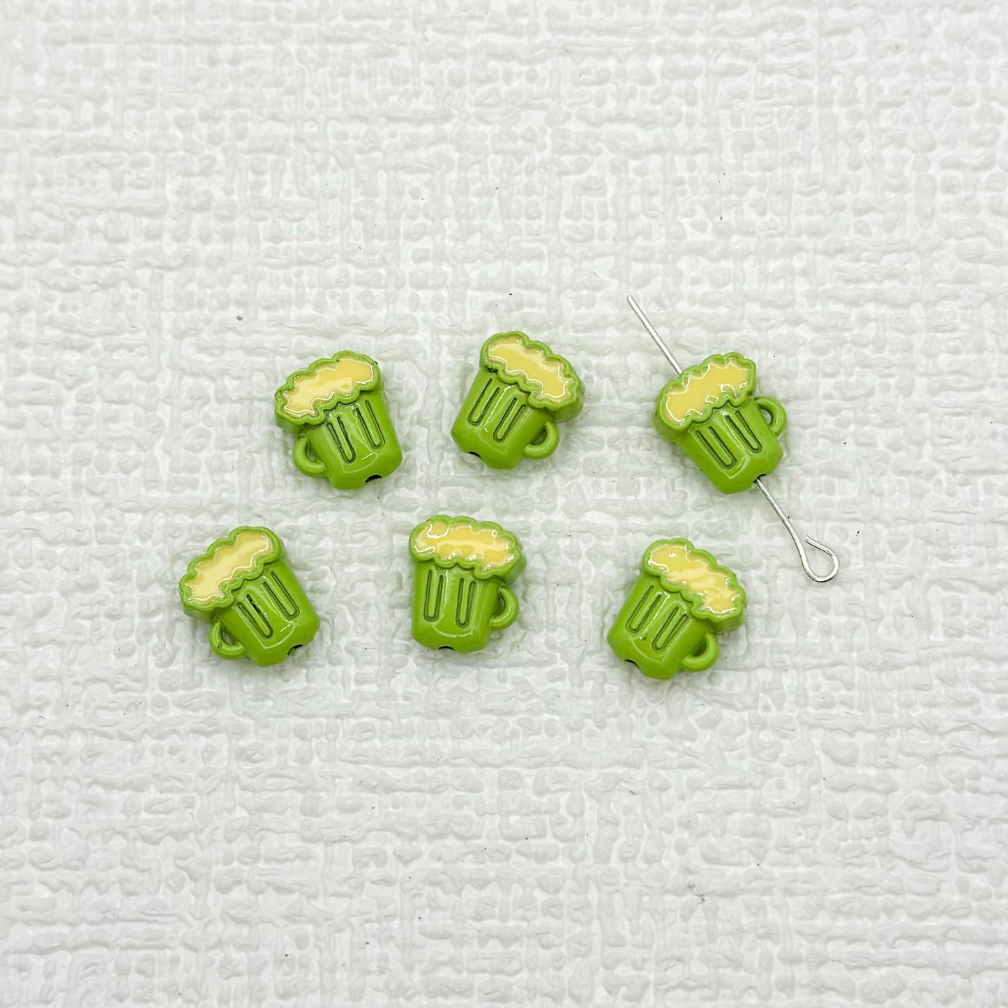 Beer Cup Metal Beads 11mm Hand Painted Enamel Alloy 10pcs 10