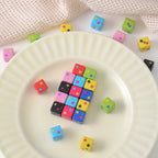 Star Acrylic Square Beads 10mm Colorful Tiny 10pcs