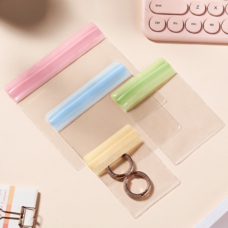 Colorful Transparent PVC Top Seal Zip Lock Bags 4x6 to 8x12cm 100pcs