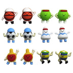 Silicone 3D Focal Beads Sports Football Basketball Characters Dynamic Poses 20pcs