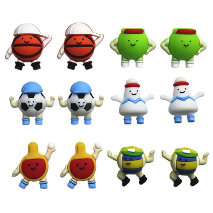 Silicone 3D Focal Beads Sports Football Basketball Characters Dynamic Poses 20pcs