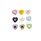 Bone and Heart Metal Beads 15mm and 10mm Baking Painted Alloy 10pcs 5