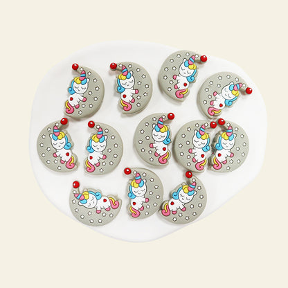 Silicone Focal Beads Lunar Unicorn Holding Moon 20pcs 15